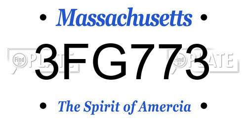 3FG773 Massachusetts License Plate