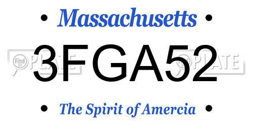 3FGA52 Massachusetts License Plate