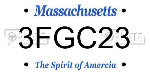 3FGC23 Massachusetts License Plate