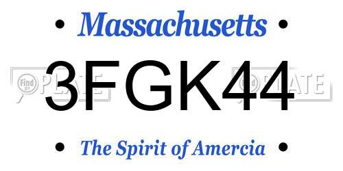 3FGK44 Massachusetts License Plate