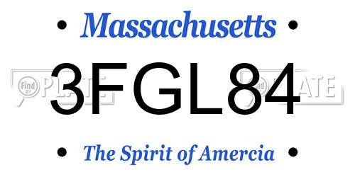 3FGL84 Massachusetts License Plate