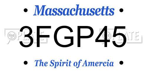 3FGP45 Massachusetts License Plate