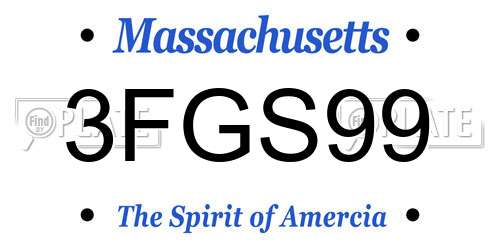 3FGS99 Massachusetts License Plate