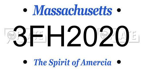3FH2020 Massachusetts License Plate