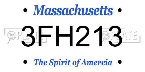 3FH213 Massachusetts License Plate