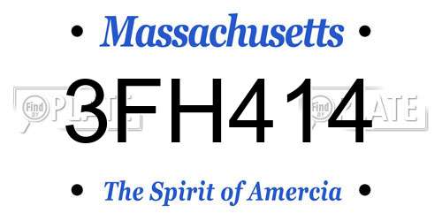 3FH414 Massachusetts License Plate