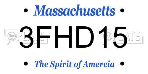 3FHD15 Massachusetts License Plate