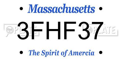 3FHF37 Massachusetts License Plate