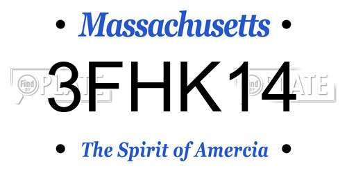 3FHK14 Massachusetts License Plate