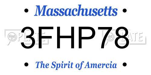 3FHP78 Massachusetts License Plate