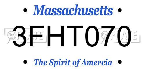 3FHT070 Massachusetts License Plate