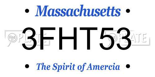 3FHT53 Massachusetts License Plate