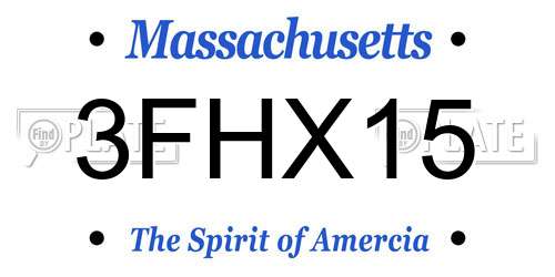 3FHX15 Massachusetts License Plate