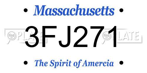 3FJ271 Massachusetts License Plate