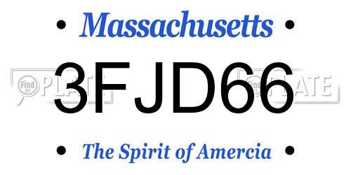 3FJD66 Massachusetts License Plate