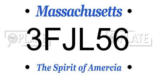 3FJL56 Massachusetts License Plate