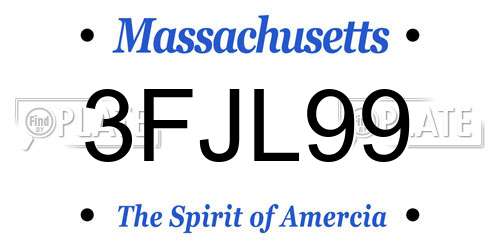 3FJL99 Massachusetts License Plate