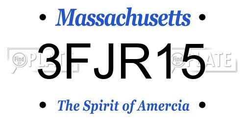 3FJR15 Massachusetts License Plate
