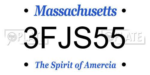 3FJS55 Massachusetts License Plate