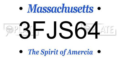 3FJS64 Massachusetts License Plate