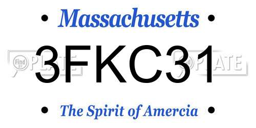 3FKC31 Massachusetts License Plate