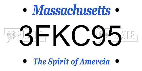 3FKC95 Massachusetts License Plate