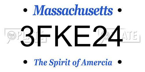 3FKE24 Massachusetts License Plate