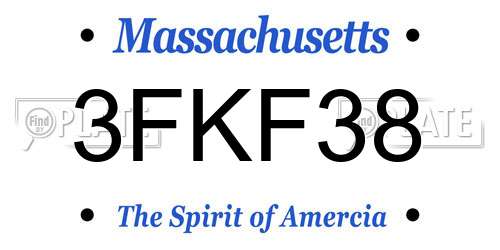 3FKF38 Massachusetts License Plate