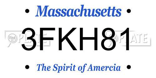 3FKH81 Massachusetts License Plate