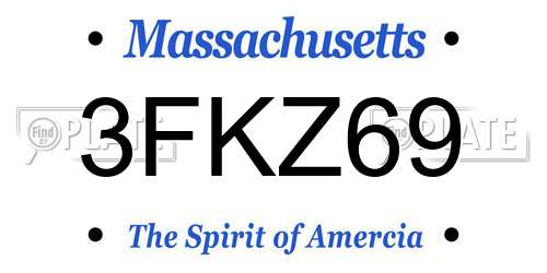 3FKZ69 Massachusetts License Plate