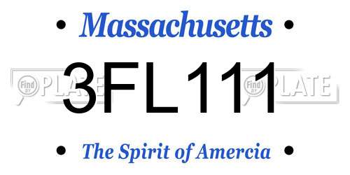 3FL111 Massachusetts License Plate