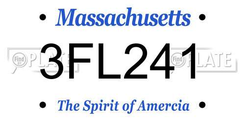 3FL241 Massachusetts License Plate