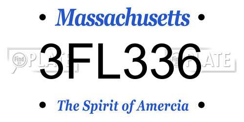3FL336 Massachusetts License Plate