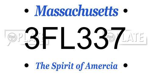 3FL337 Massachusetts License Plate