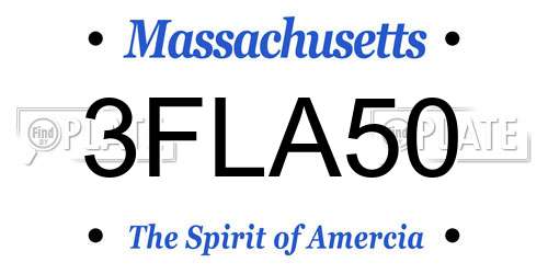 3FLA50 Massachusetts License Plate
