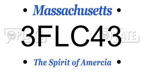3FLC43 Massachusetts License Plate