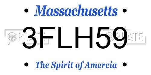 3FLH59 Massachusetts License Plate
