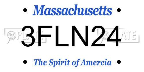 3FLN24 Massachusetts License Plate