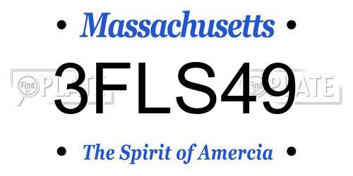 3FLS49 Massachusetts License Plate