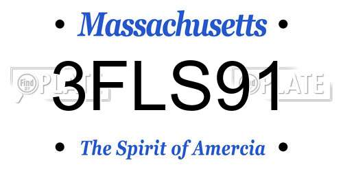 3FLS91 Massachusetts License Plate