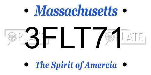 3FLT71 Massachusetts License Plate