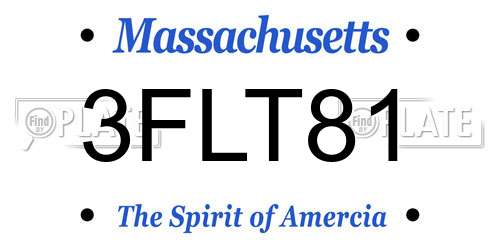 3FLT81 Massachusetts License Plate