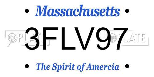 3FLV97 Massachusetts License Plate