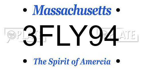 3FLY94 Massachusetts License Plate