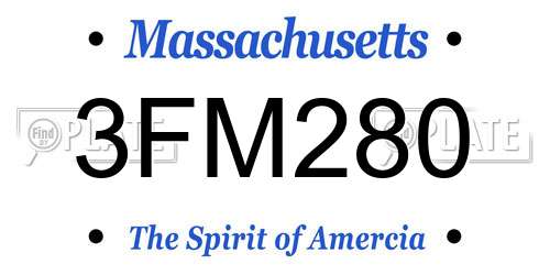 3FM280 Massachusetts License Plate