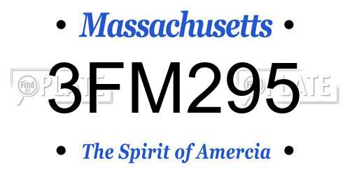 3FM295 Massachusetts License Plate