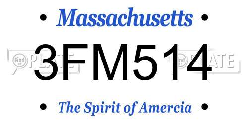 3FM514 Massachusetts License Plate