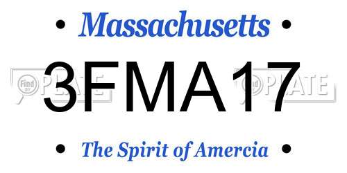 3FMA17 Massachusetts License Plate