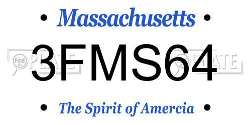 3FMS64 Massachusetts License Plate