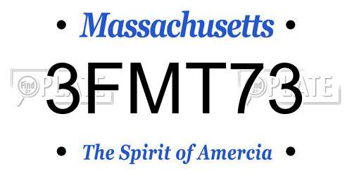 3FMT73 Massachusetts License Plate